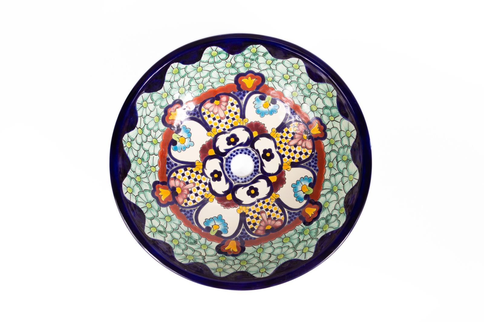 Over countertop washbasins, Juanetta - hand-painted spherical spinning basin from Mexico, Cerames