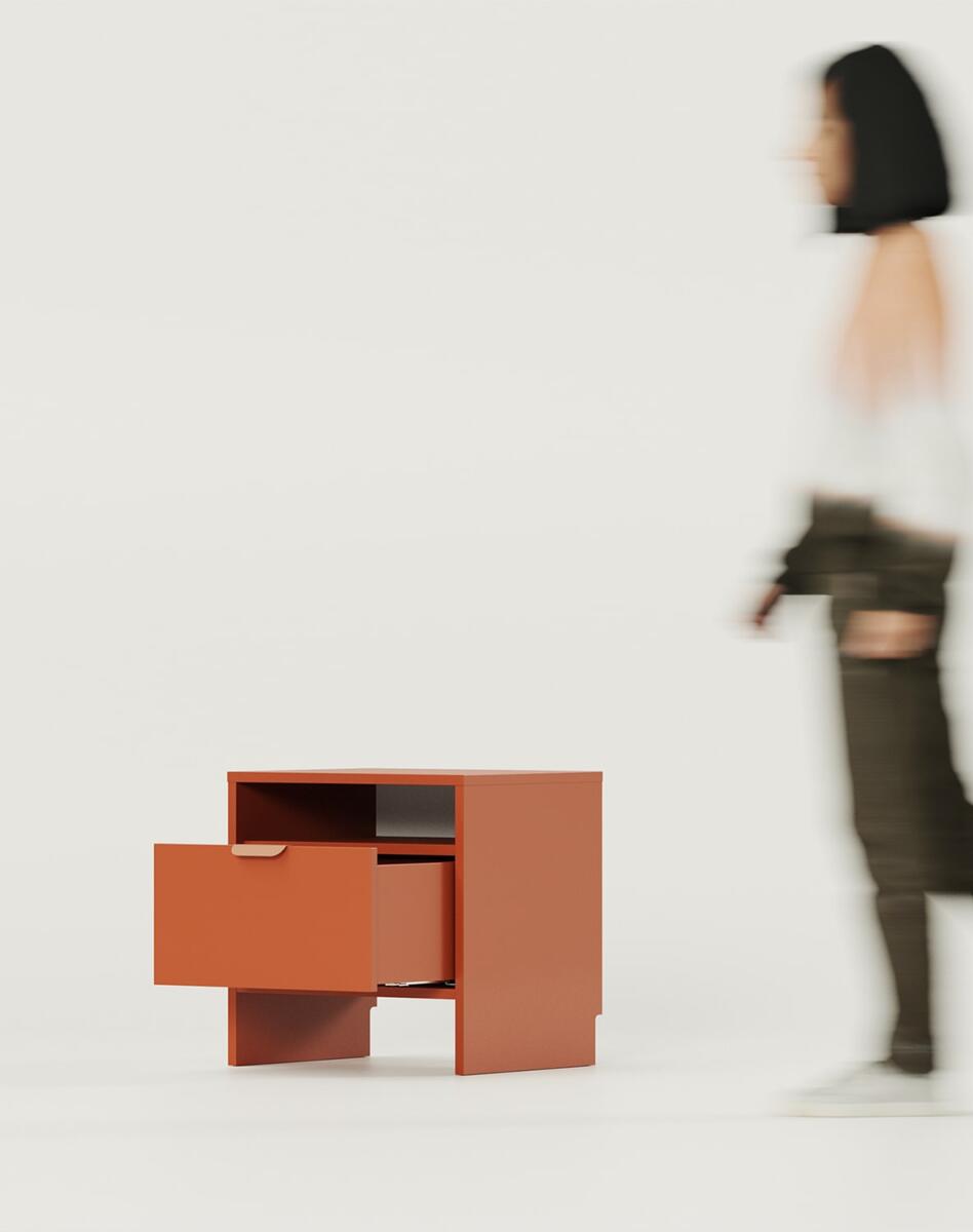 Kontenery, Szafka nocna z wnęką i szufladą LAYERS LAY28, Górna Półka Sp. z o. o.