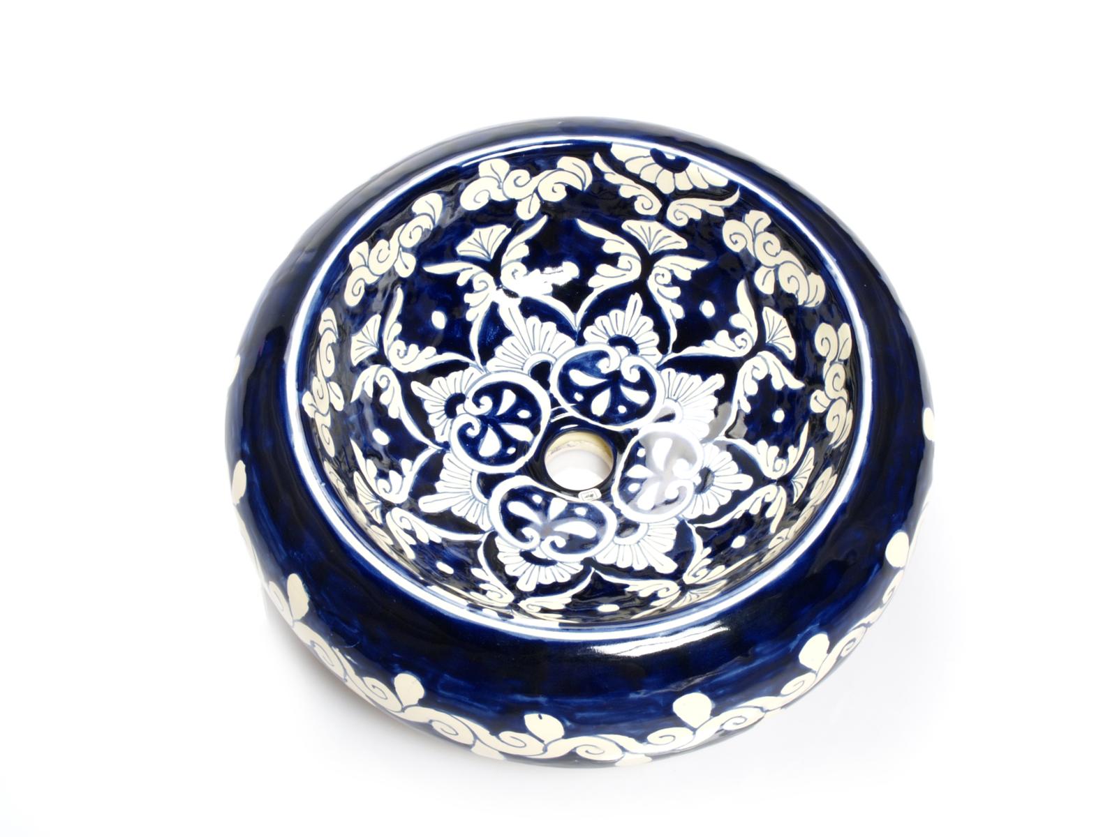 Over countertop washbasins, Felisa - hand-painted countertop basin from Mexico, Cerames