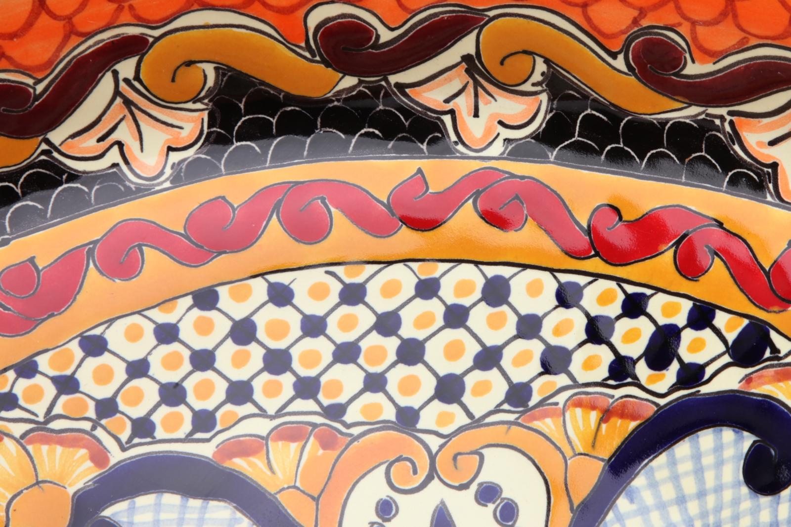 Umywalki nablatowe, Ynes - Ręcznie malowana owalna umywalka z Meksyku, Cerames