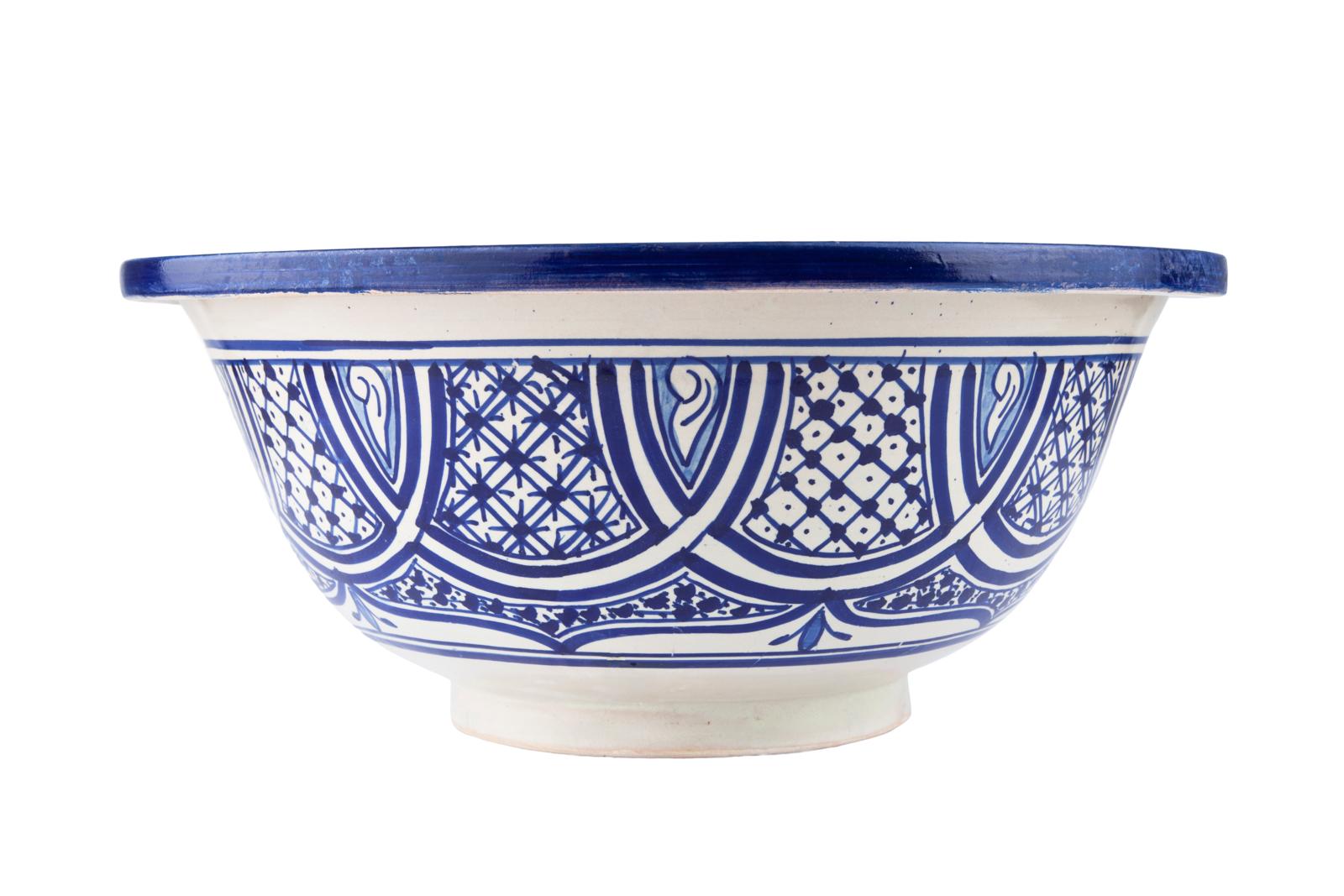 Over countertop washbasins, Fatima - Moroccan ceramic washbasin with hand made patterns, Cerames