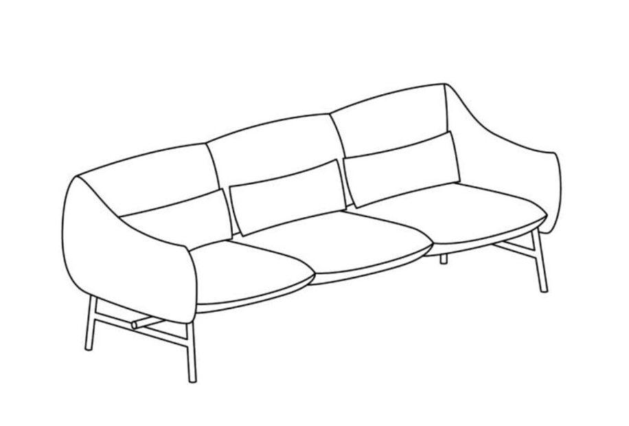 Sofas, Lua 3-seater sofa, Noti
