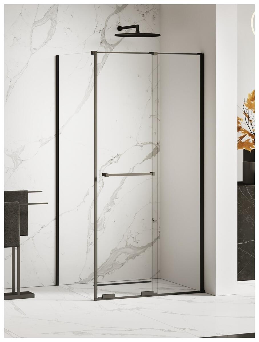 Smart Black shower enclosure, sliding door, railing | NEW TRENDY ...