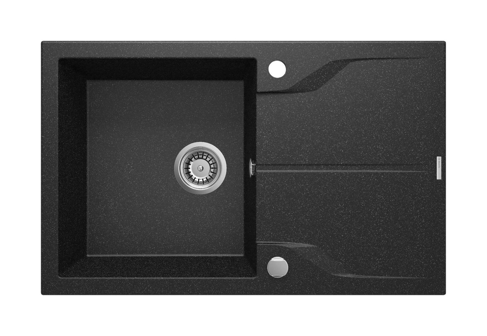 Zlewy kwadratowe, Zlewozmywak granitowy 1-komorowy z ociekaczem, Deante