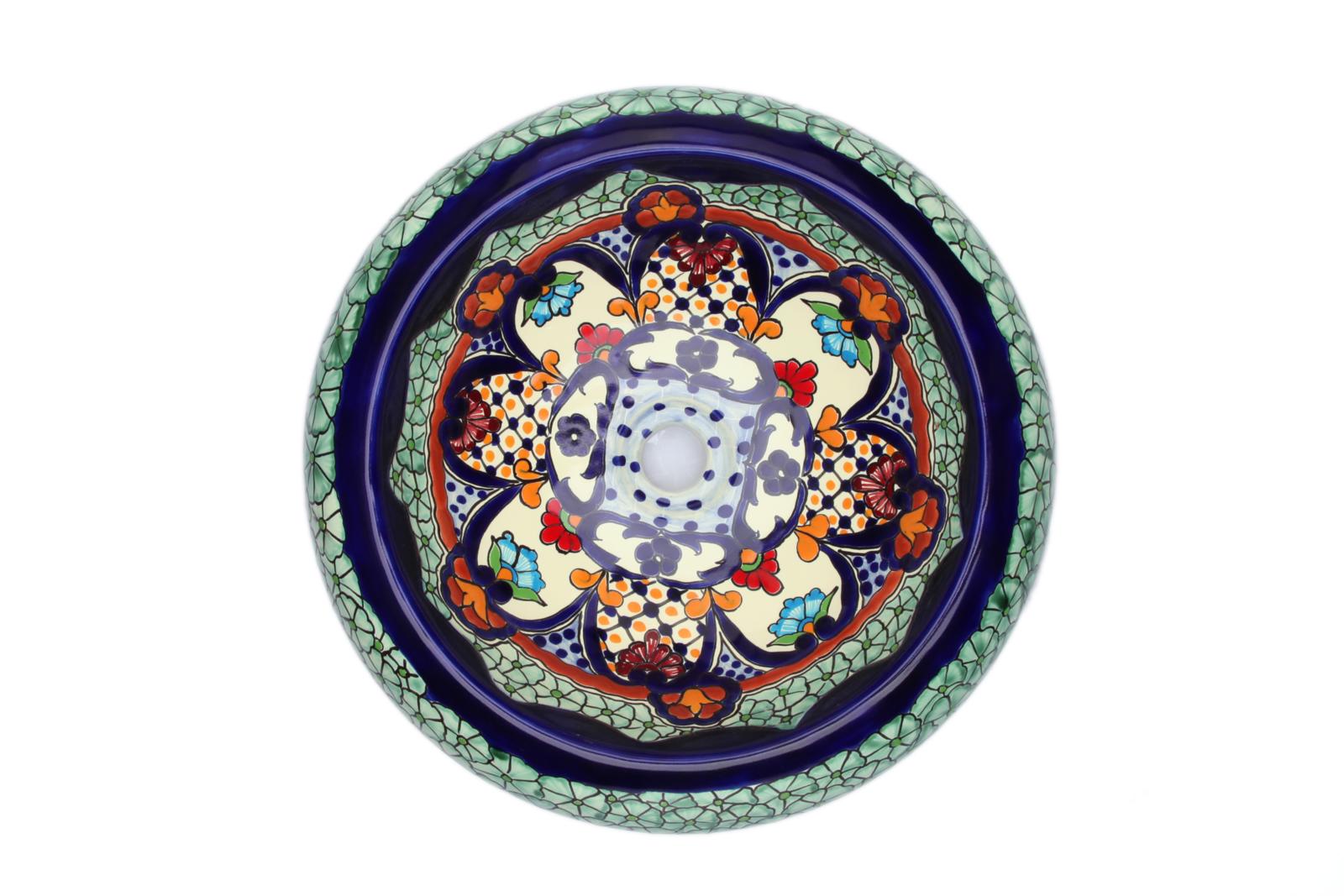 Umywalki nablatowe, Juanetta - Ręcznie malowana nablatowa umywalka z Meksyku, Cerames