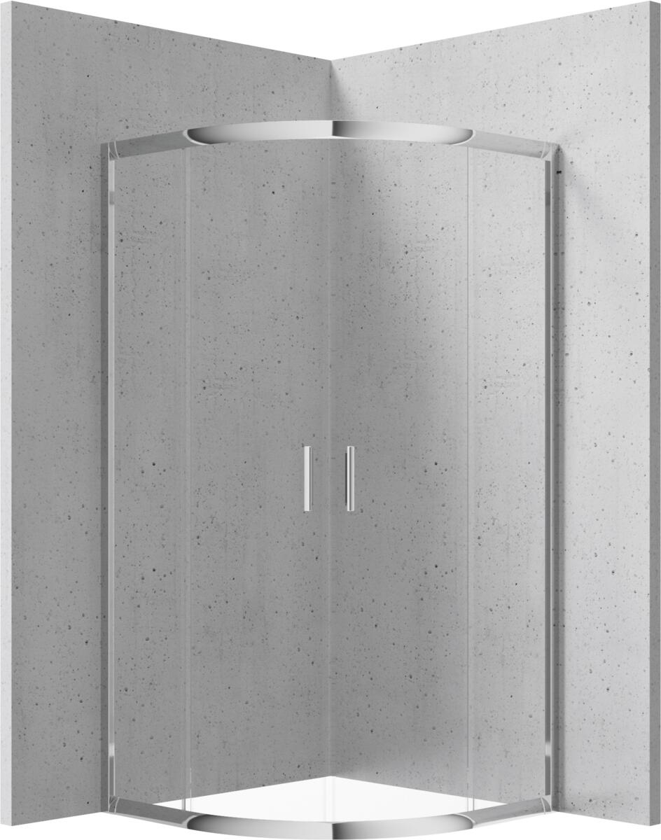 Shower Cabins, FUNKIA - Shower cabin, half round, 90x90 cm - chrome, Deante