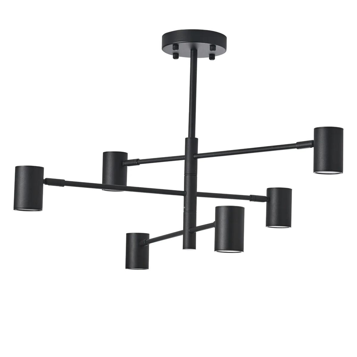 Lampy natynkowe, Lampa Sufitowa Noe 6xGU10 Czarna PLC0102-BK, YASKR SPÓŁKA Z OGRANICZONĄ ODPOWIEDZIALNOŚCIĄ