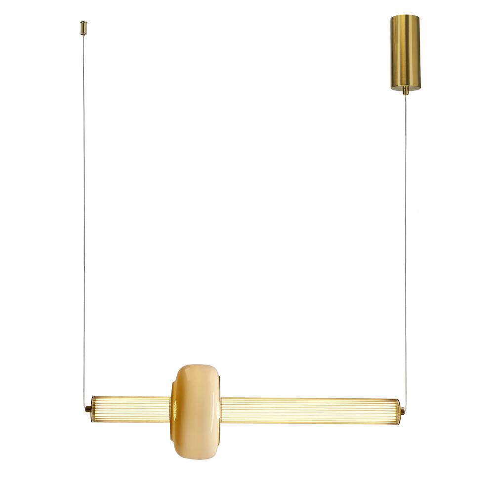 Hanging Lamps, PURAS horizontal pendant lamp 15W LED 3000K clear white shade, Candellux