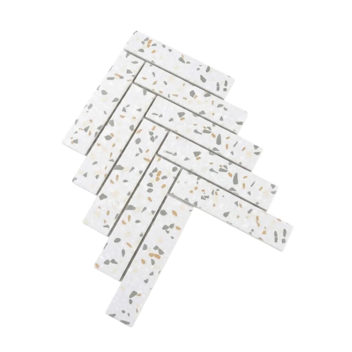 Wall Tile, Herringbone XL Confetti Terrazzo, Raw Decor
