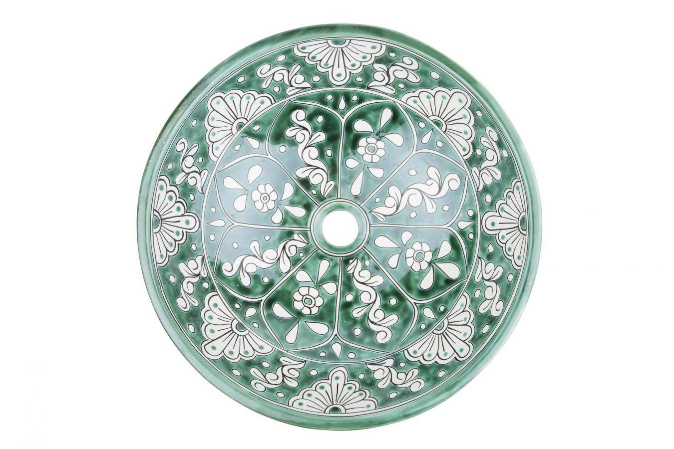 Over countertop washbasins, Baila- hand-painted spherical circulation basin from Mexico, Cerames