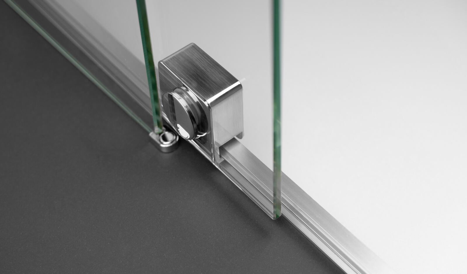 Duchas de obra, PRIZMA - Muro de ducha, entrar, 90 cm - corredizo - acero pulido, Deante