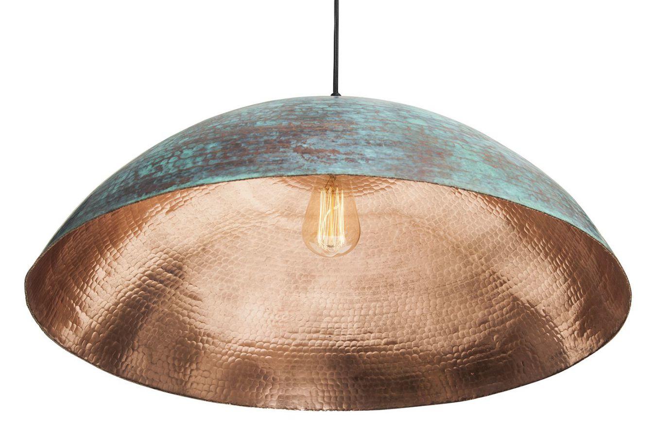 Hanging Lamps, Sandia Verde XL - copper ceiling lamp covered with patina, Cerames