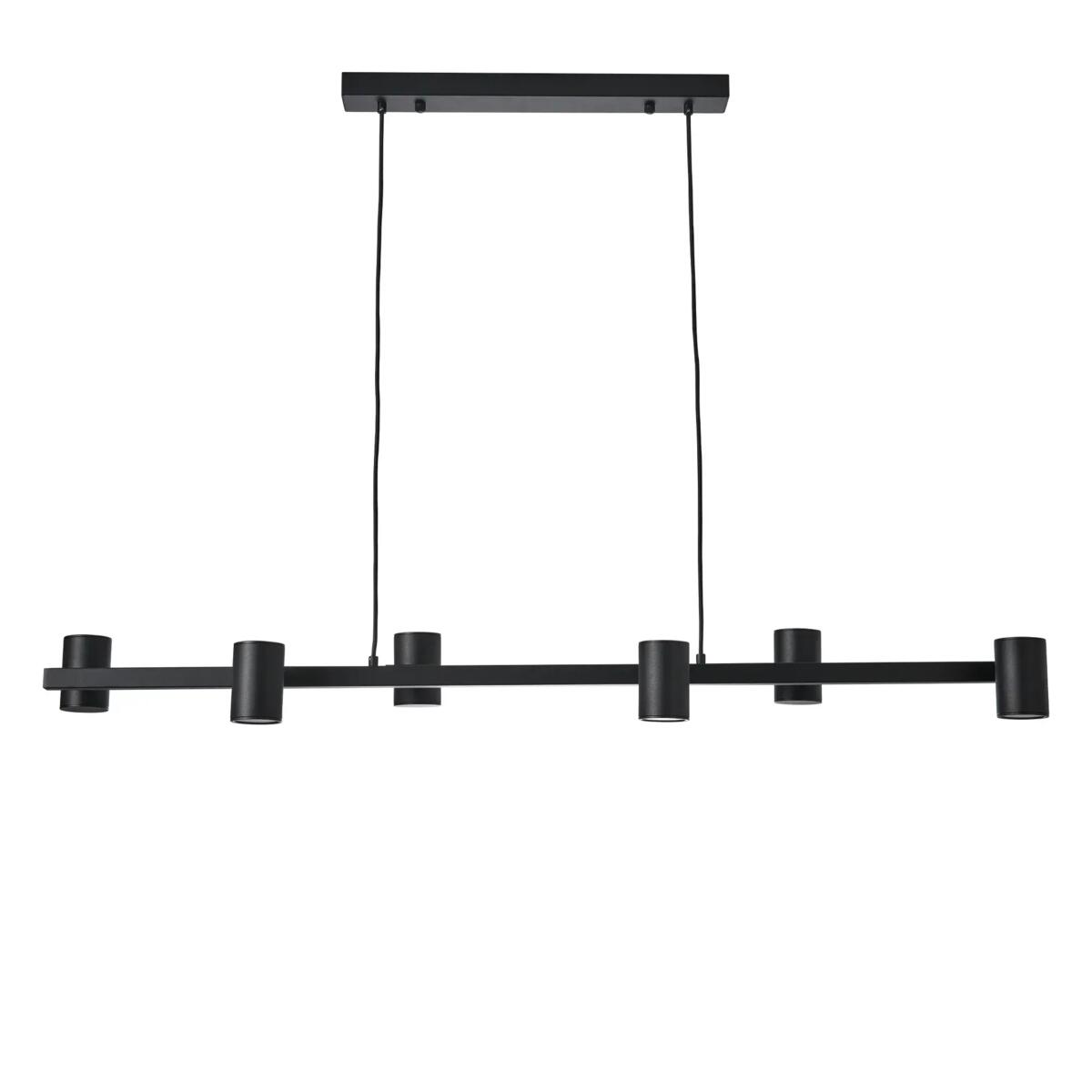 Lampy zwieszane, Lampa Wisząca Noe Long 6xGU10 Czarna PL0111-BK, YASKR SPÓŁKA Z OGRANICZONĄ ODPOWIEDZIALNOŚCIĄ