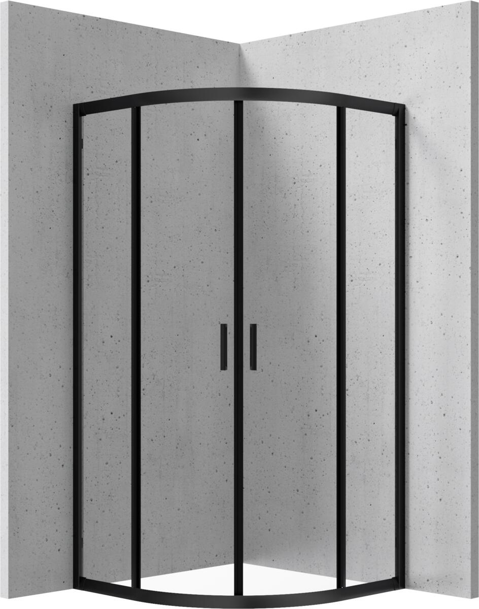 Shower Cabins, FUNKIA - Shower cabin, half round, 80x80 cm - nero, Deante