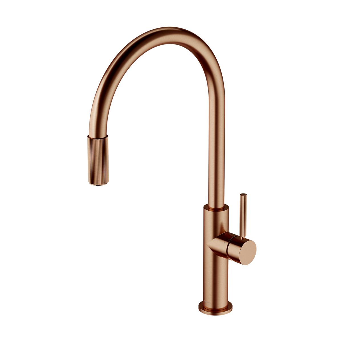 SWITCH Sink mixer for connecting filtering system, brushed copper