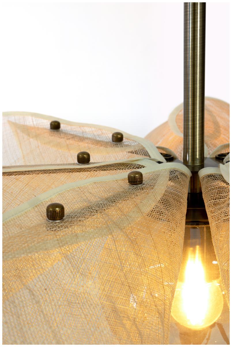 Lampy zwieszane, STYRKA Pendant 1L 63cm Beige/ Antique Brass/Amber, Markslöjd Sp.z.o.o.