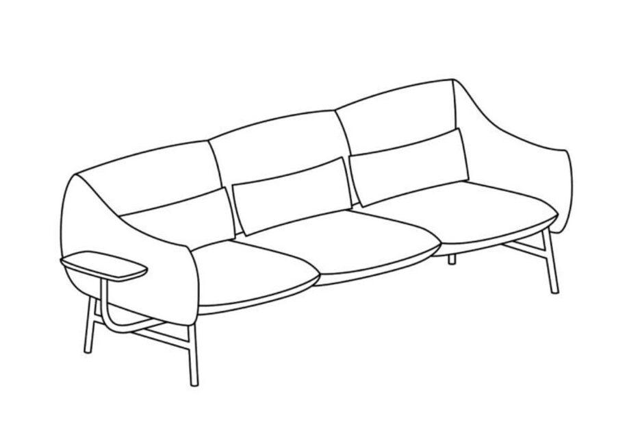 Sofas, Lua 3-seater sofa, Noti