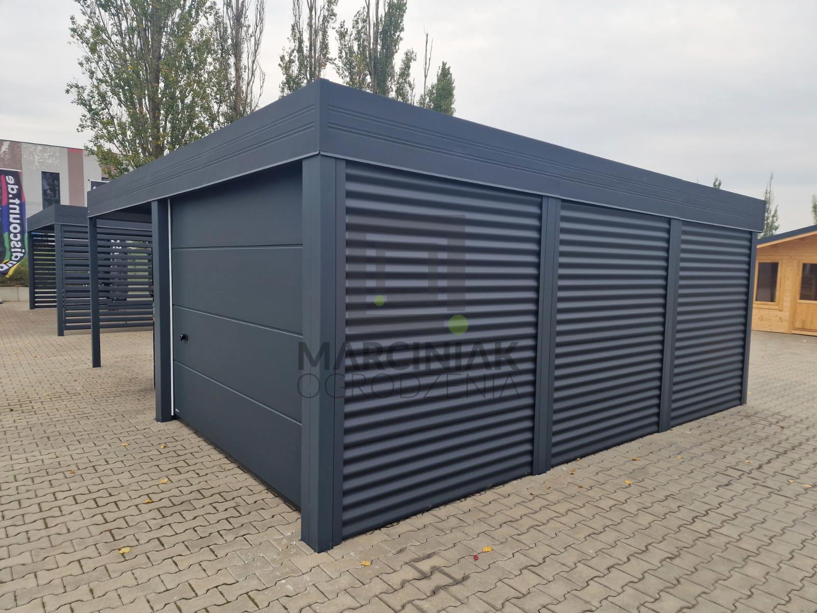 Sheds, Garage carport with integrated garage, FALA panel construction, HurtownikGroup Sp. z o.o.