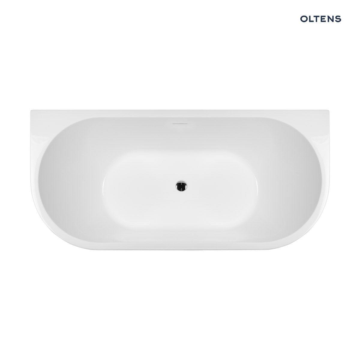Wanny wolnostojące, Oltens Delva wanna wolnostojąca przyścienna 170x80 cm akrylowa owalna, OLTENS