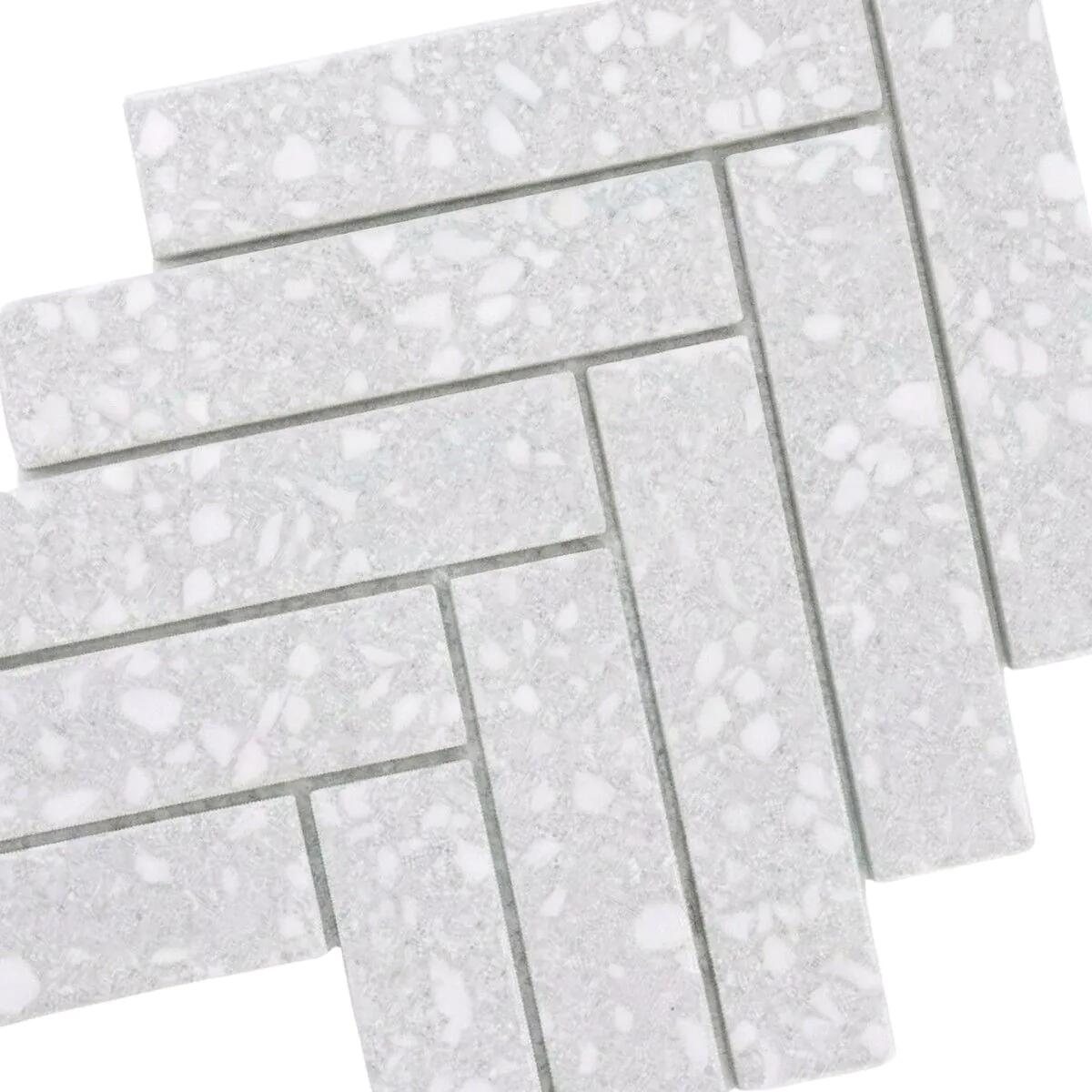 Wall Tile, Herringbone XL Cemento Terrazzo, Raw Decor