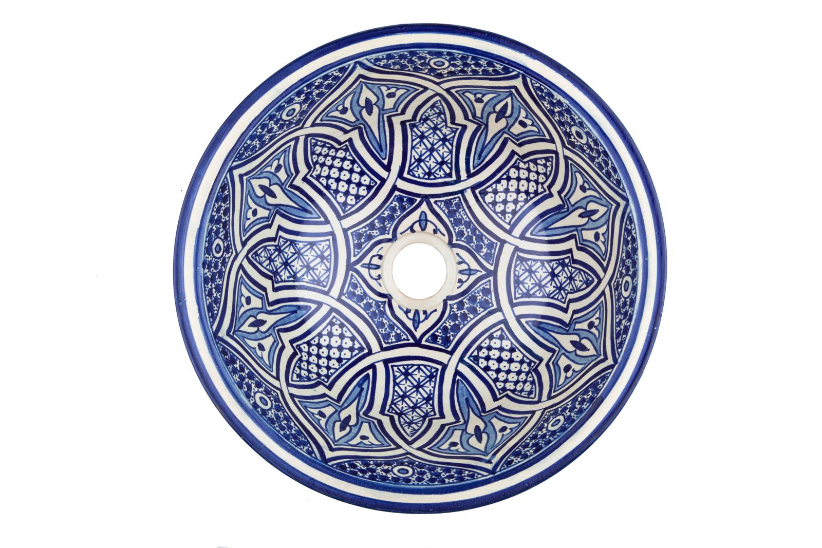 Over countertop washbasins, Fatima - Moroccan ceramic washbasin with hand made patterns, Cerames