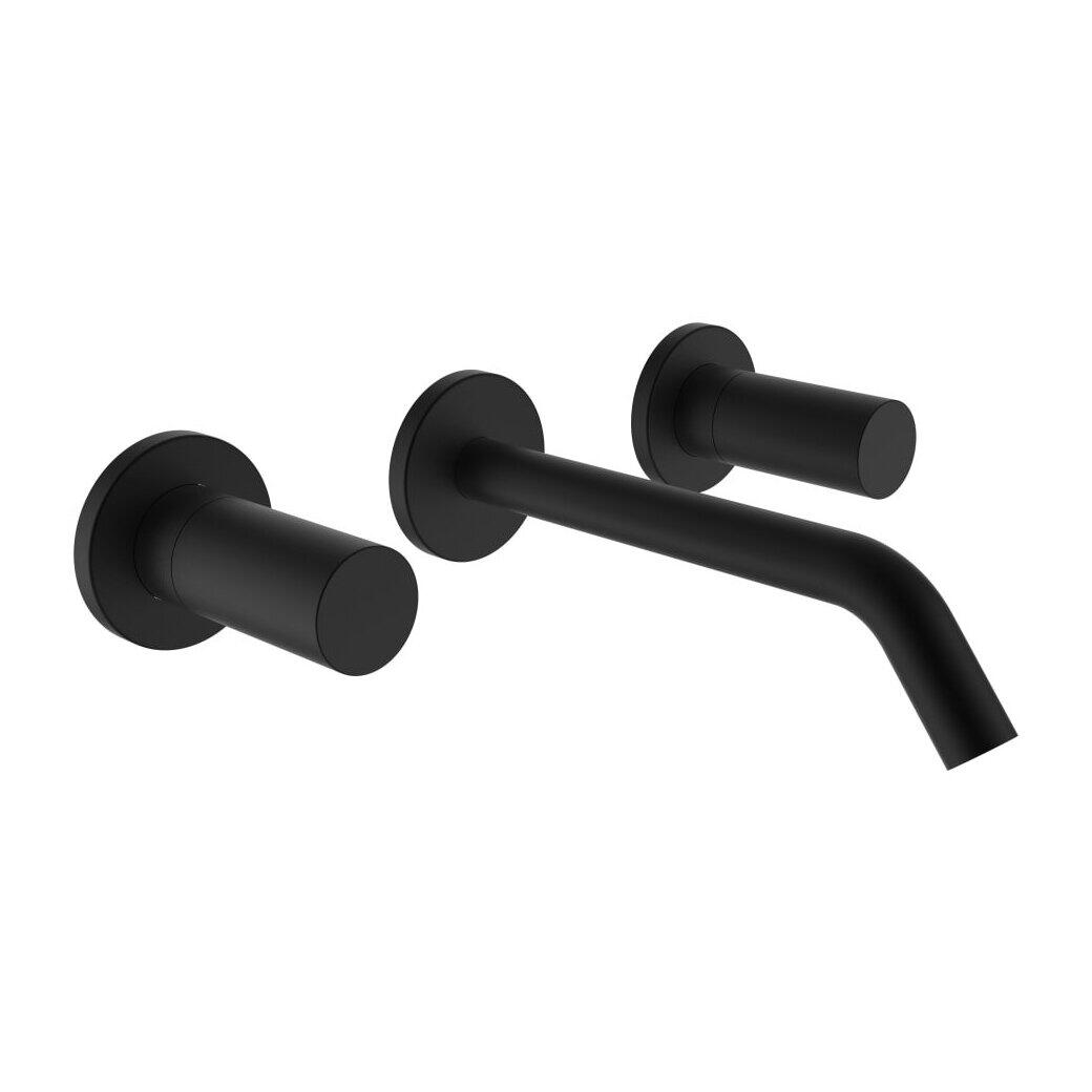 Basin Taps, 2-handle concealed wall-mounted basin mixer 175 mm, black matt, LAUFEN