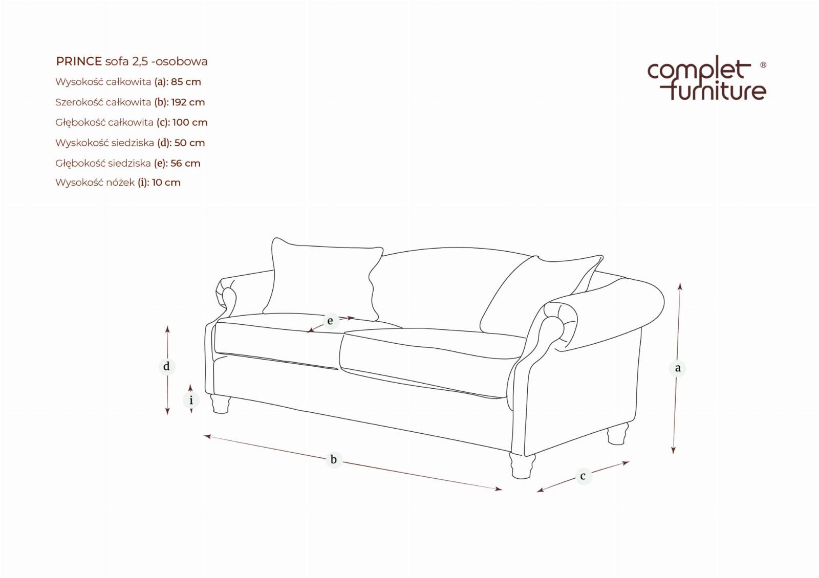 Prince sofa dwu i półosobowa Complet Furniture