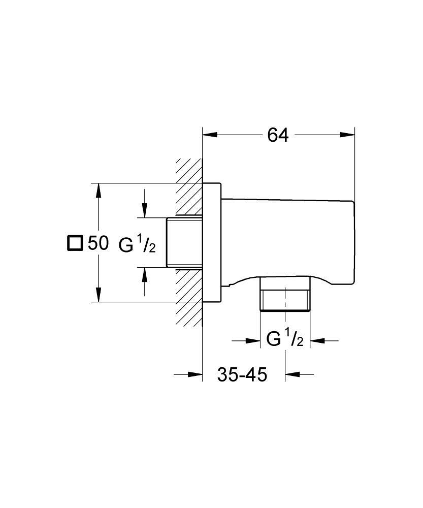 Rainshower Kolanko przyłączeniowe ścienne 27076000 | 27076000 | GROHE ...