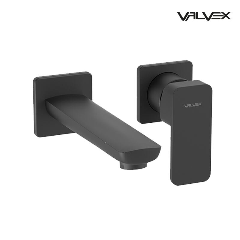Basin Taps, Loft Black Concealed wall-mounted basin mixer, Valvex