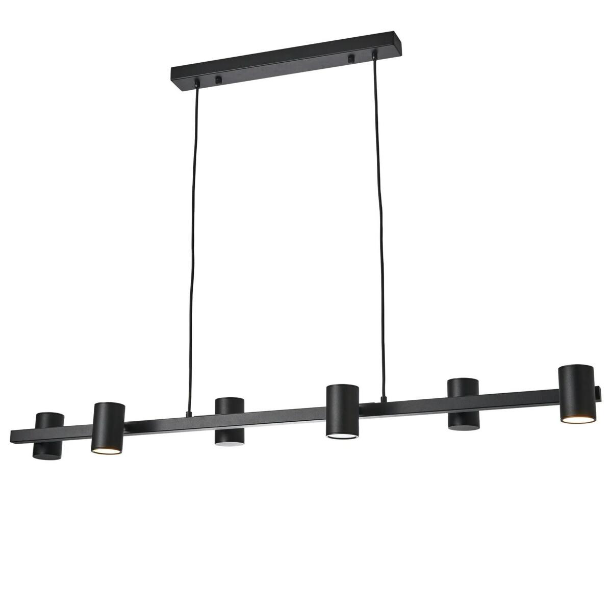 Lampy zwieszane, Lampa Wisząca Noe Long 6xGU10 Czarna PL0111-BK, YASKR SPÓŁKA Z OGRANICZONĄ ODPOWIEDZIALNOŚCIĄ