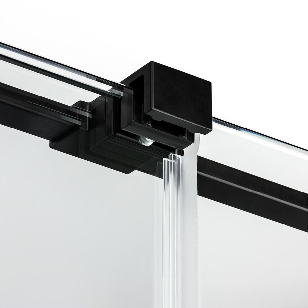 Smart Black shower enclosure, sliding door, railing | NEW TRENDY ...