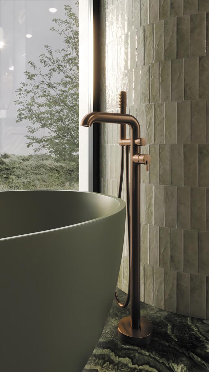 Freestanding Faucets, SILIA Bath mixer, freestanding, with shower set, Deante
