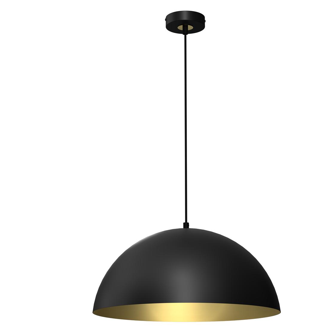 Lampy zwieszane, Lampa wisząca BETA BLACK/GOLD 1xE27 45cm, MILAGRO