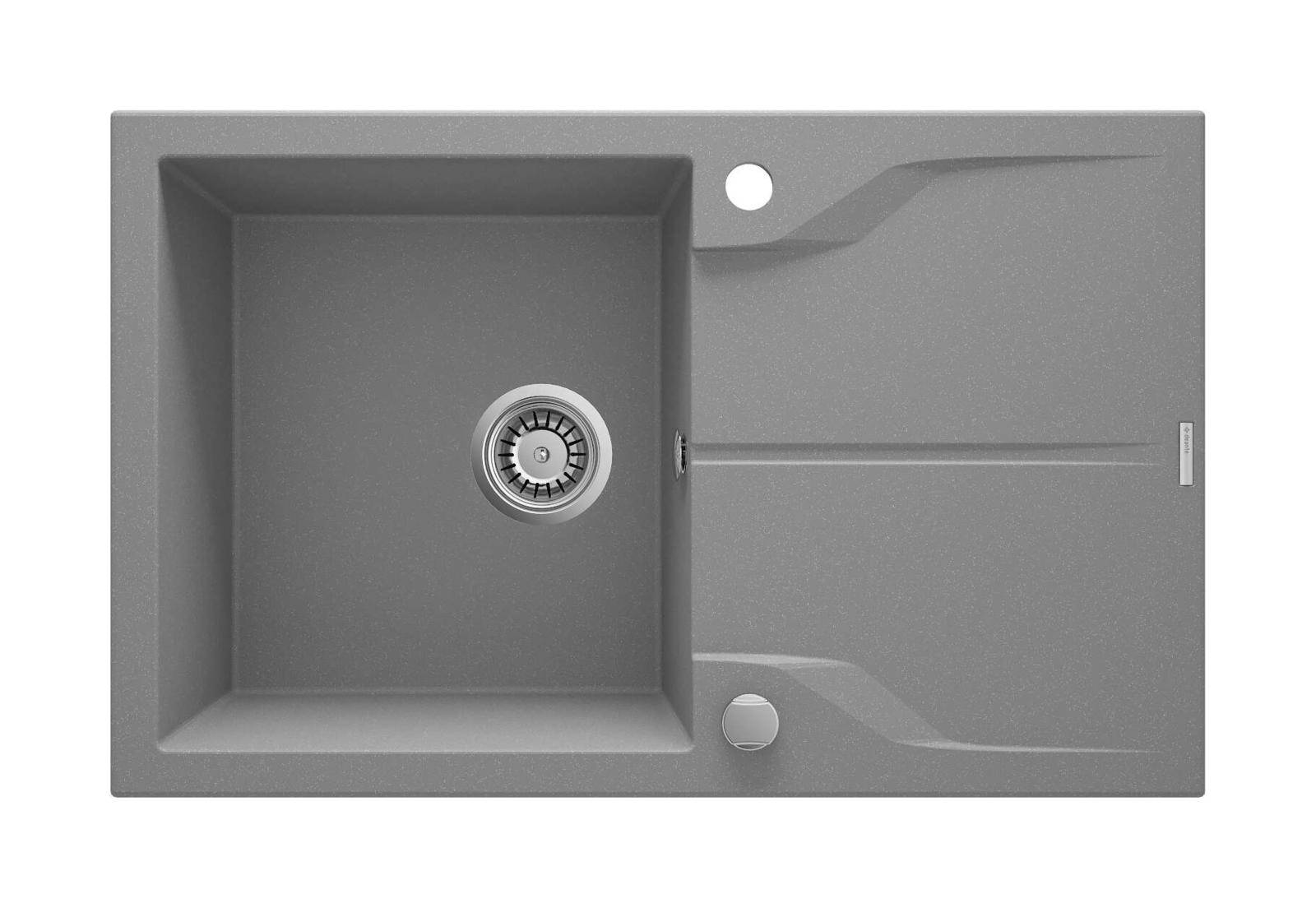 Zlewy kwadratowe, Zlewozmywak granitowy 1-komorowy z ociekaczem, Deante