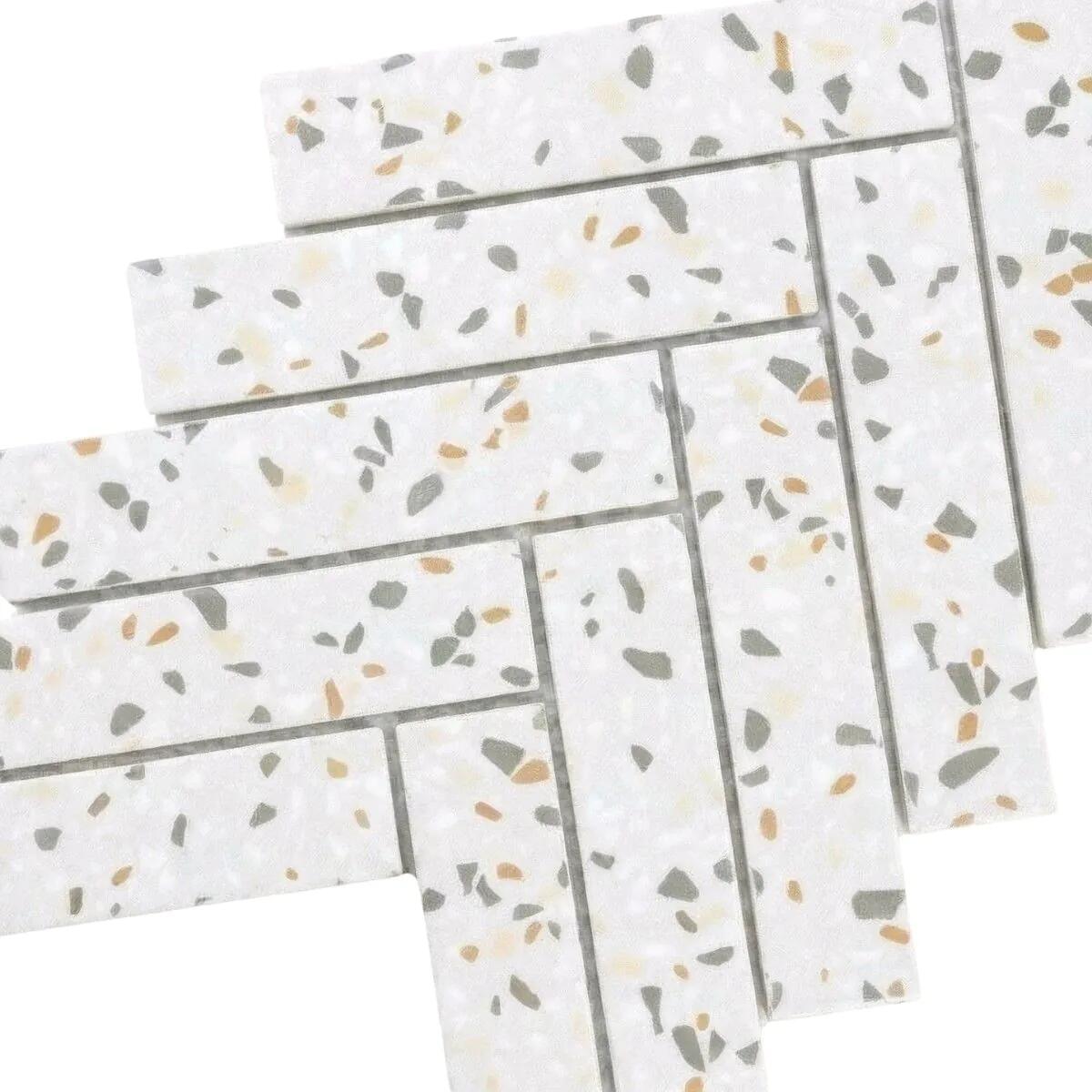 Wall Tile, Herringbone XL Confetti Terrazzo, Raw Decor