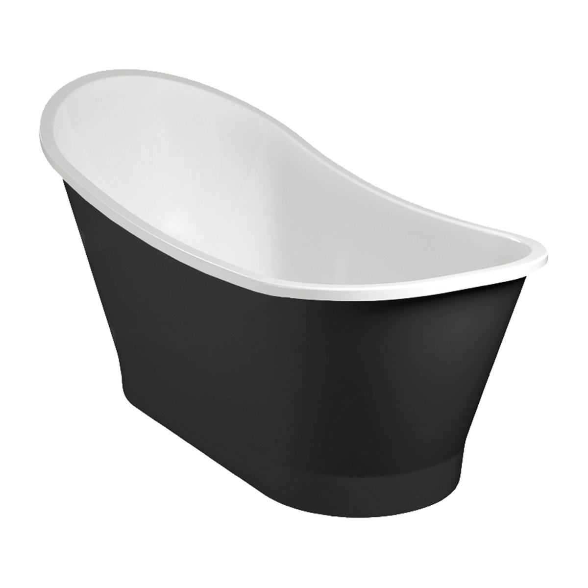 Freestanding Barths, VENEZIA VENEZIA159BCP - Freestanding bath marble+, 160 x 73 cm, white/glossy black, OMNIRES