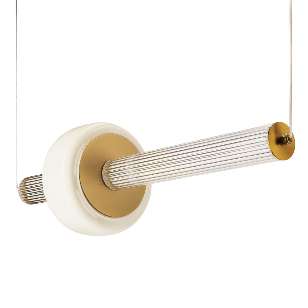 Hanging Lamps, PURAS horizontal pendant lamp 15W LED 3000K clear white shade, Candellux