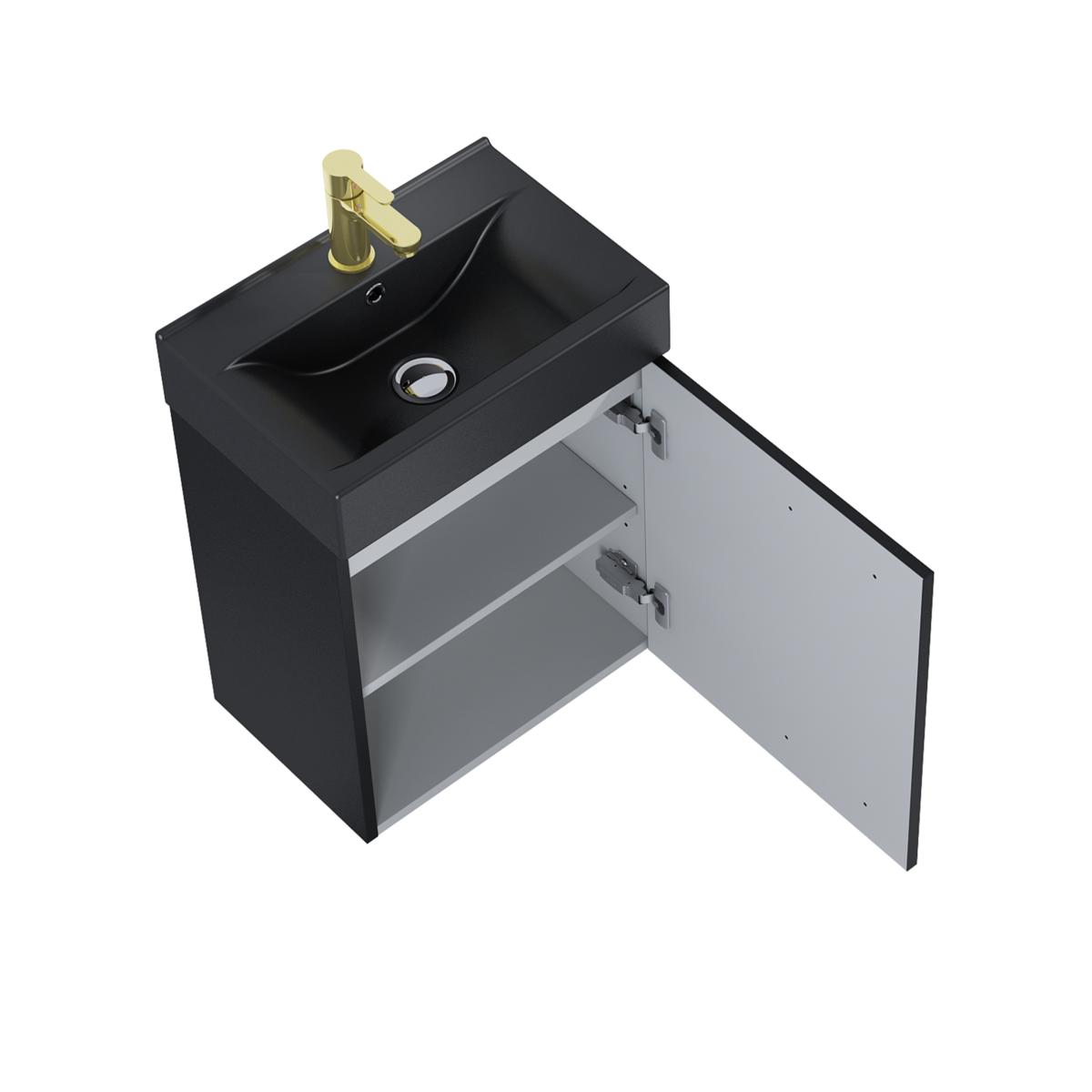 Conjuntos, SET TINY 45 1D BLACK MATT (BLACK WASHBASIN), ELITA