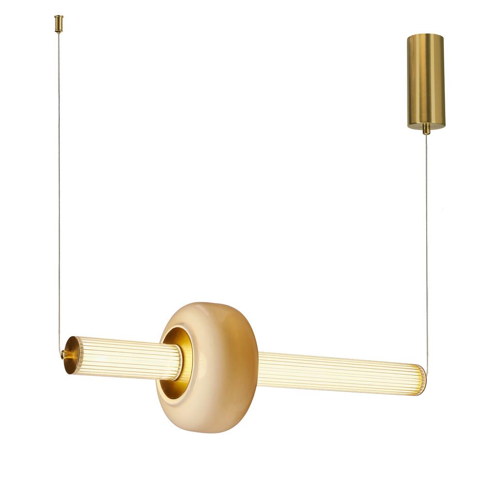 Hanging Lamps, PURAS horizontal pendant lamp 15W LED 3000K clear white shade, Candellux
