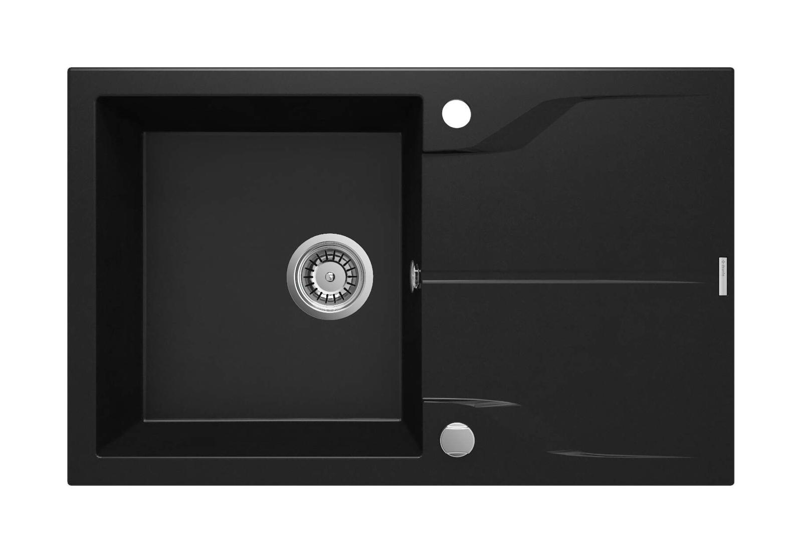 Zlewy kwadratowe, Zlewozmywak granitowy 1-komorowy z ociekaczem, Deante