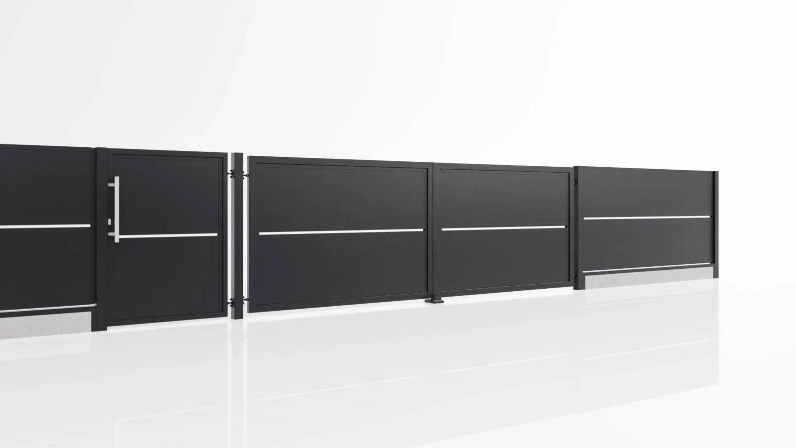 Fences, Modern Module Fence 60 – Sliding Gate, HurtownikGroup Sp. z o.o.