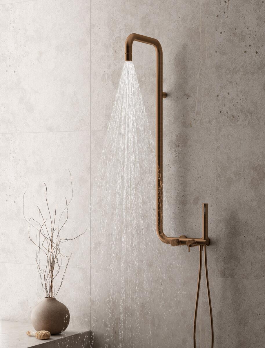 Shower heads, SILIA Shower column, with shower mixer, Deante