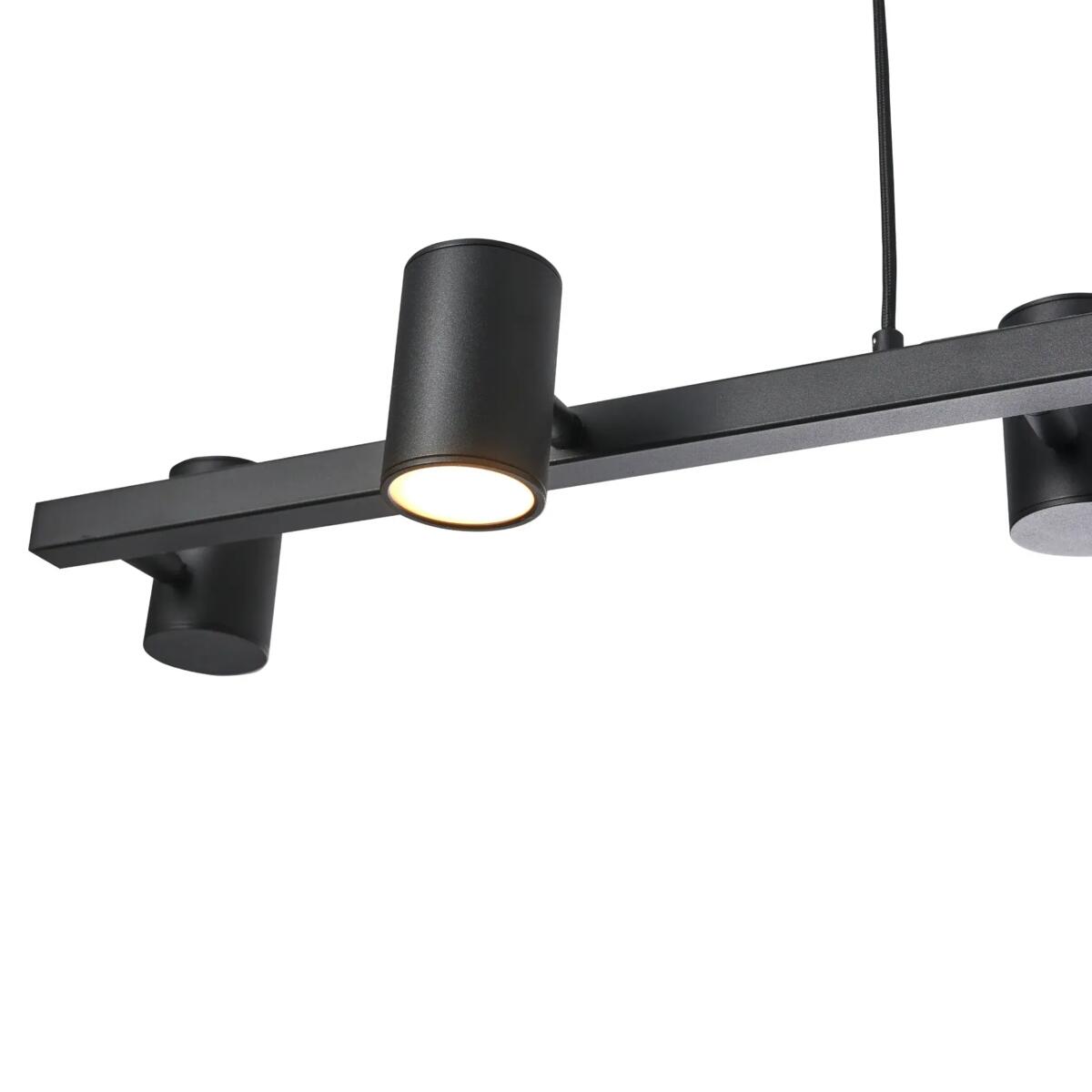 Lampy zwieszane, Lampa Wisząca Noe Long 6xGU10 Czarna PL0111-BK, YASKR SPÓŁKA Z OGRANICZONĄ ODPOWIEDZIALNOŚCIĄ