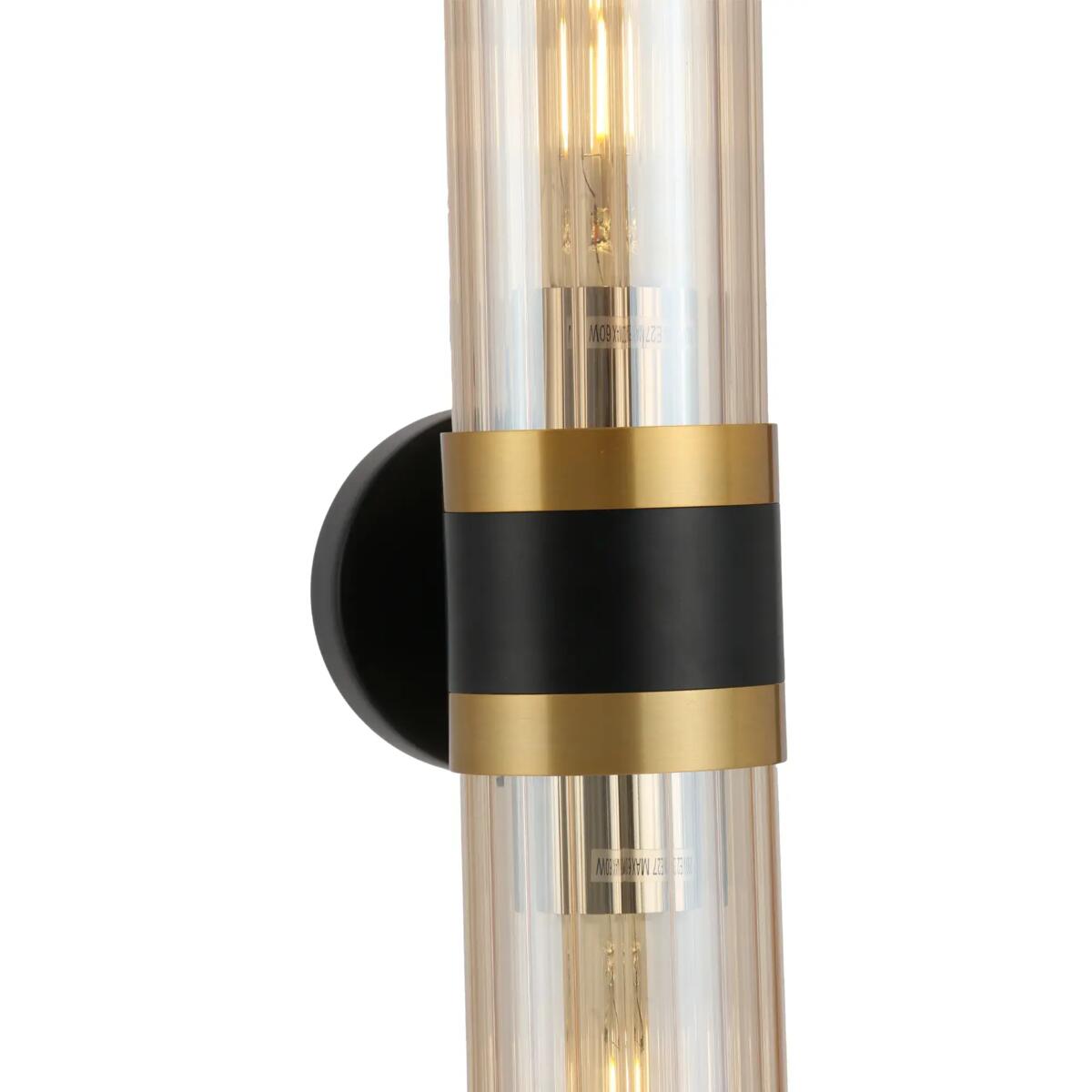 Kinkiety, Kinkiet Malika 2xE27 czarny WL0123-2, YASKR SPÓŁKA Z OGRANICZONĄ ODPOWIEDZIALNOŚCIĄ