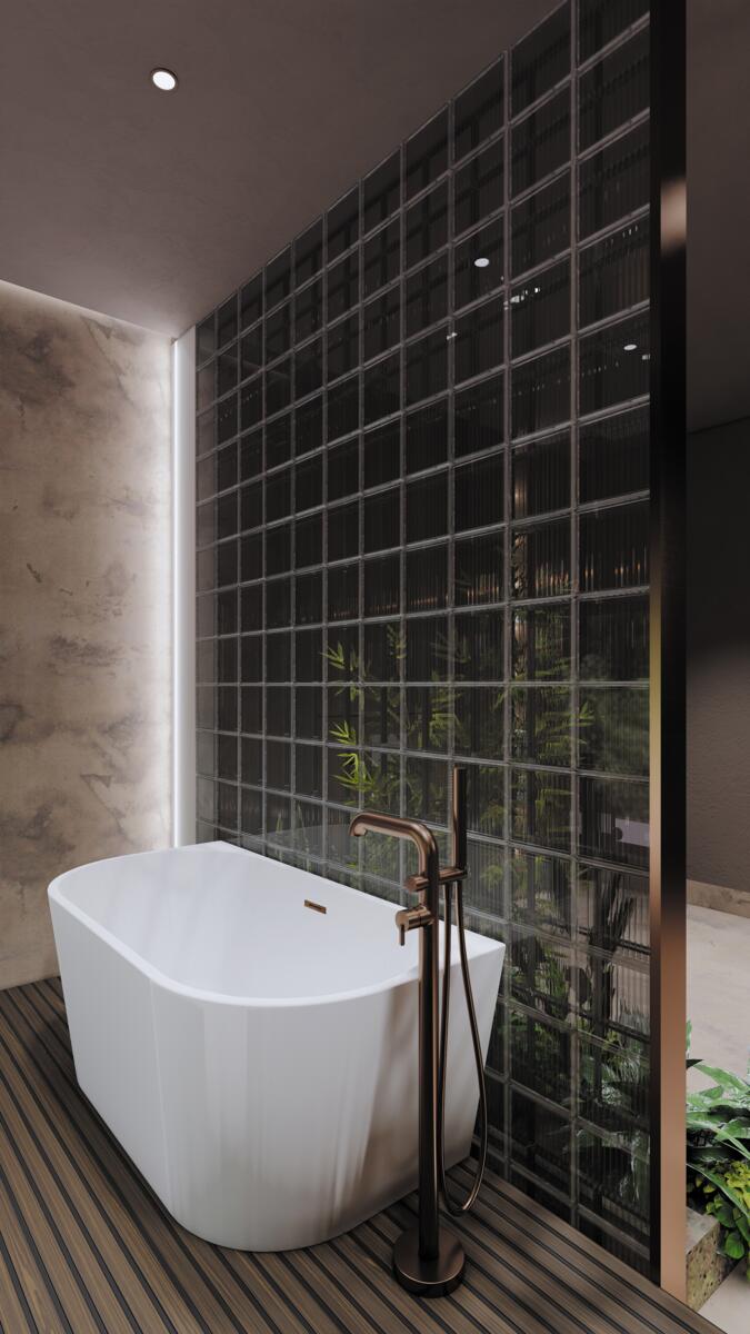 Freestanding Faucets, SILIA Bath mixer, freestanding, with shower set, Deante