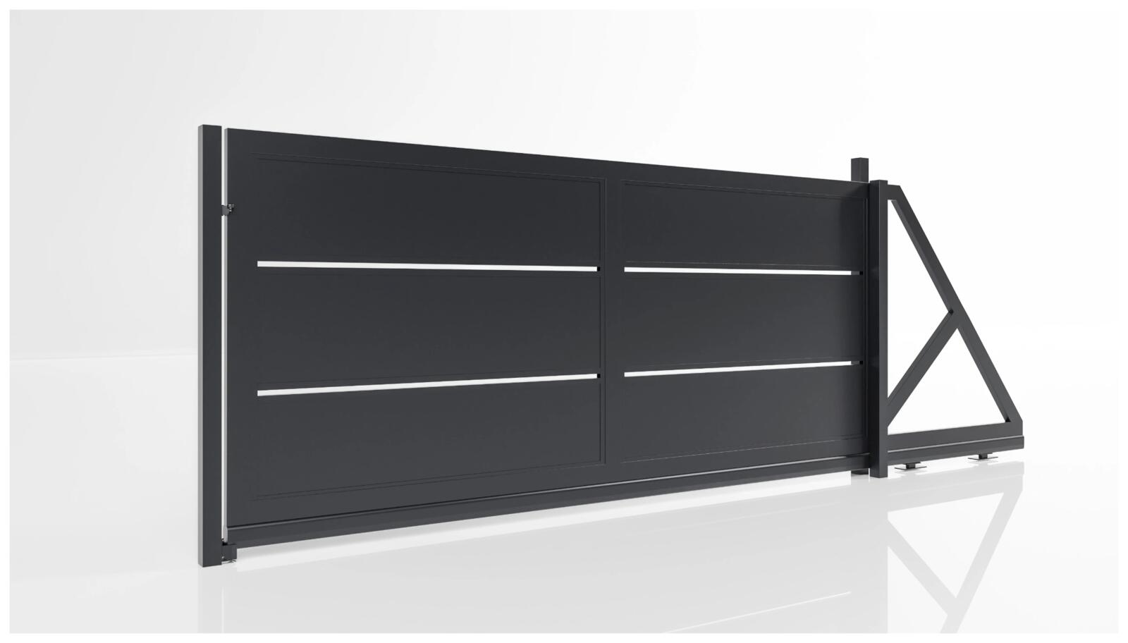 Fences, Modern Module Fence 60 – Sliding Gate, HurtownikGroup Sp. z o.o.