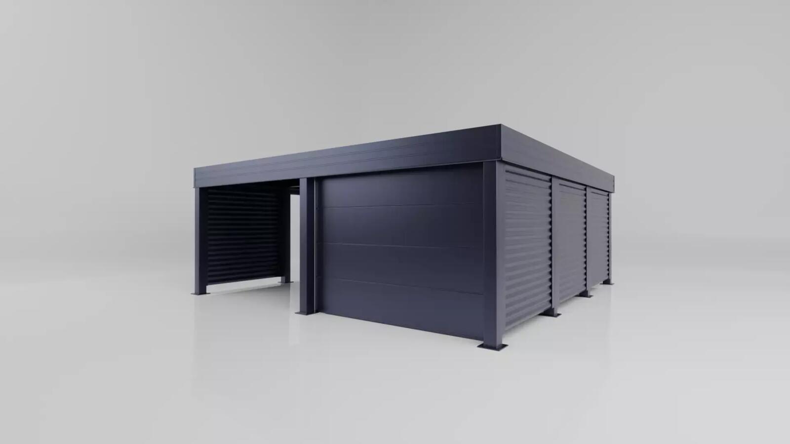 Sheds, Garage carport with integrated garage, FALA panel construction, HurtownikGroup Sp. z o.o.