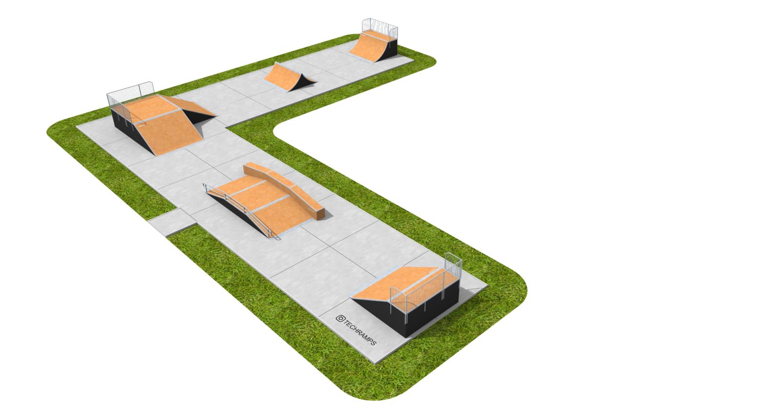 Skatepark, Beispiel modularer Skatepark PSM11, Grupa Techramps