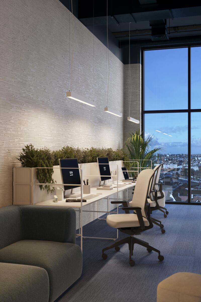 Lampy zwieszane, Lampa wisząca PINNE 200 biała 4000K, Thoro Lighting Sp z o.o.