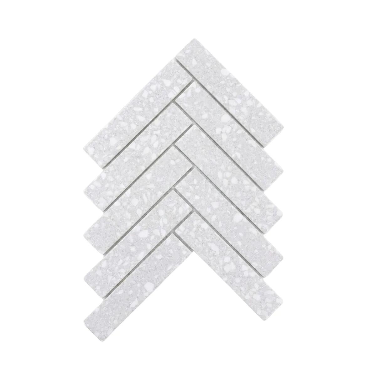 Wall Tile, Herringbone XL Cemento Terrazzo, Raw Decor